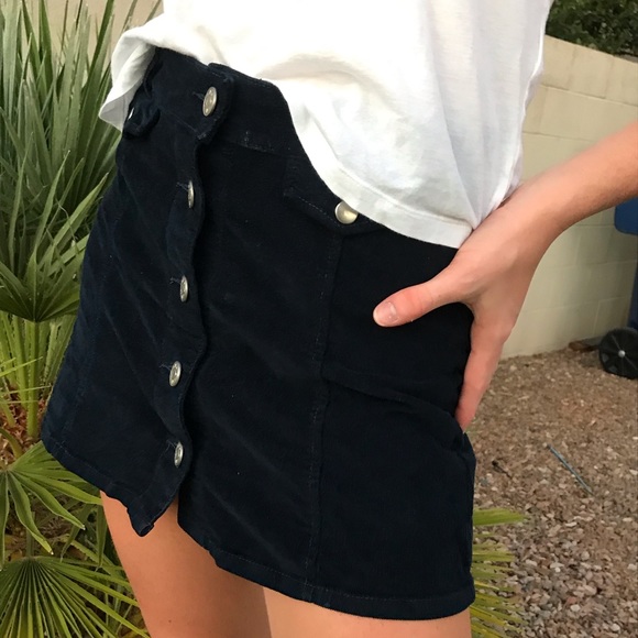 Button Up BDG Suede Skirt - Picture 2 of 4